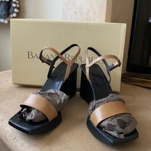 Banana Republic leather strap wedge.